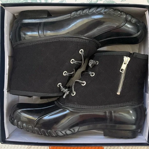 Nautica Black Quilted Duck Boots | Waterproof Winter Rain Boots | Size 8 NEW - Picture 6 of 6